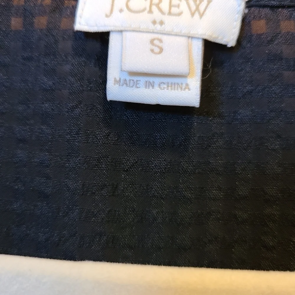J. Crew Semi-Sheer Black Top S